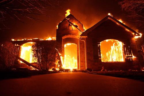Home on fire