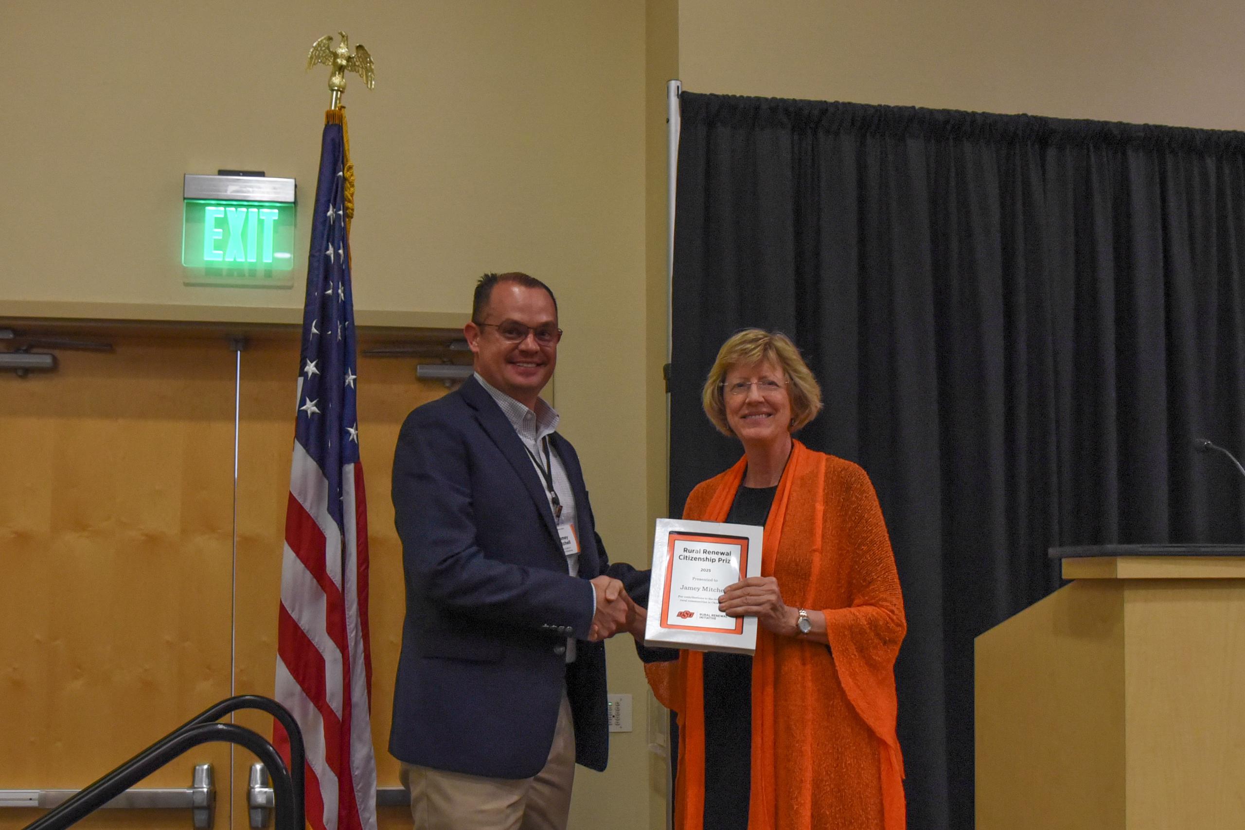 Jamey Mitchell accepting his award