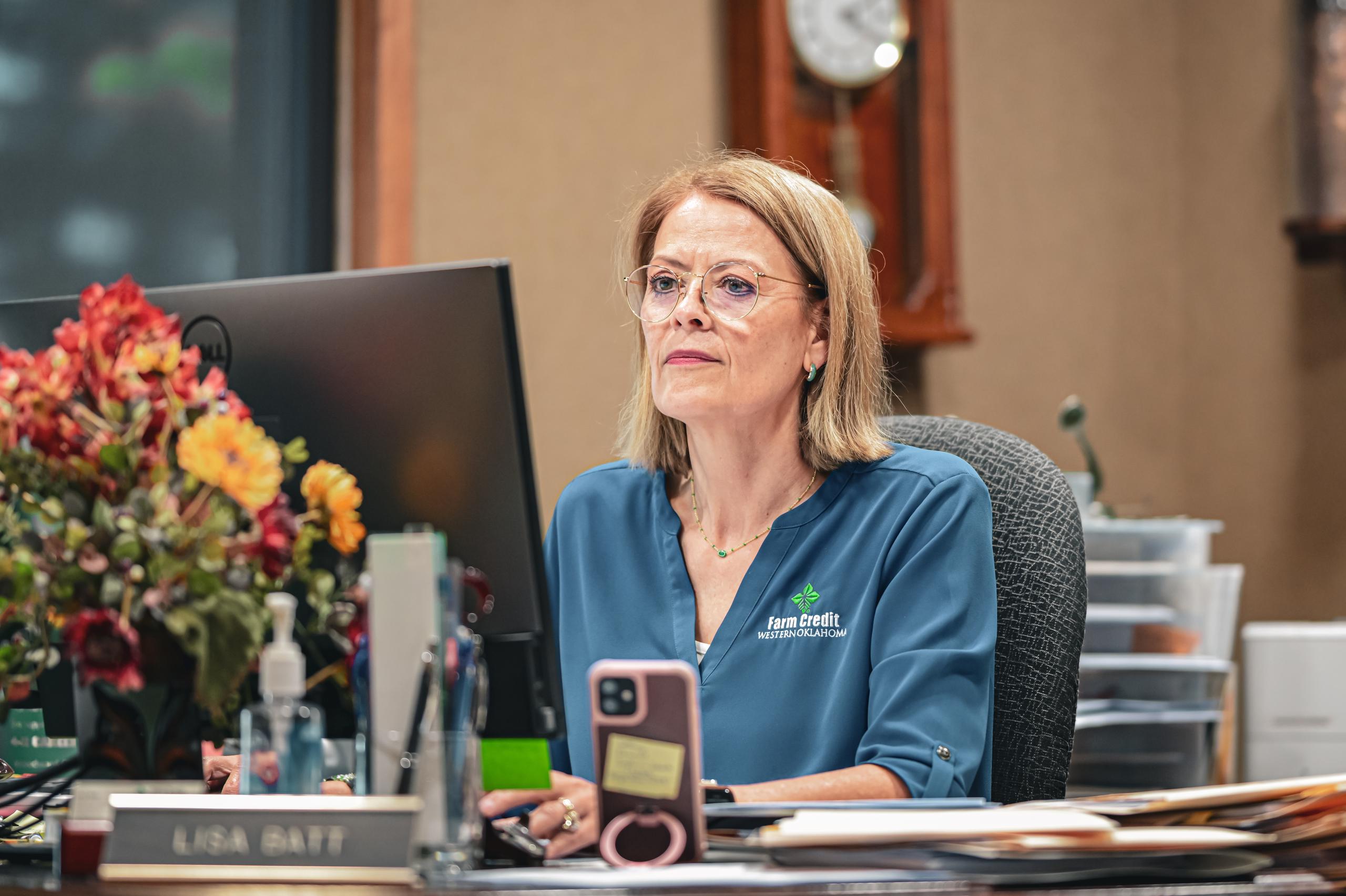 Lisa Batt at her desk