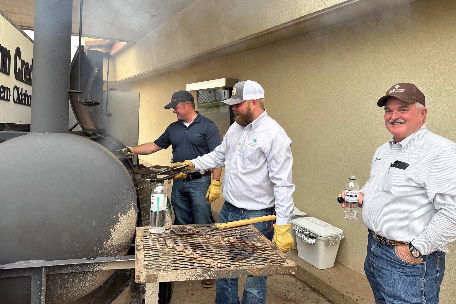 Larry and Team members at the grill